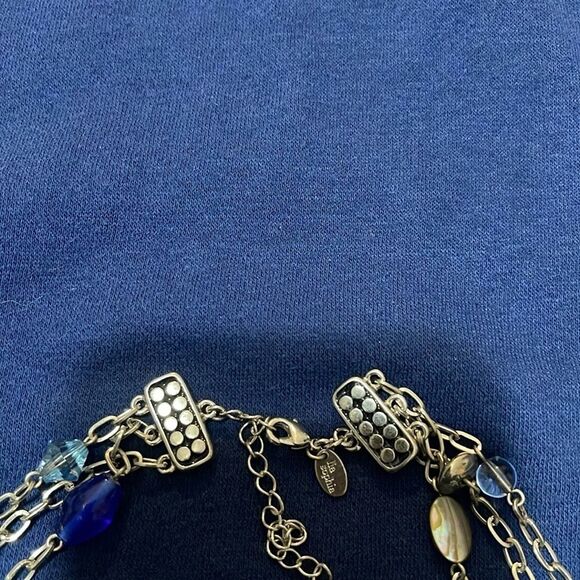 Lia Sophia 3 Stand Silvertone Beaded Necklace - Picture 7 of 9